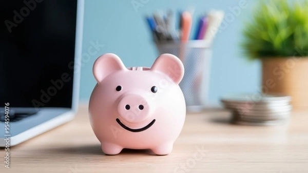 Fototapeta Digital wallet interface with savings and budgeting tools, representing financial planning capabilities, Wallet savings tools, Financial planning