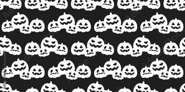 Obraz pumpkin seamless pattern halloween vector jack o lantern doodle cartoon character gift wrapping paper tile background repeat wallpaper scarf isolated
