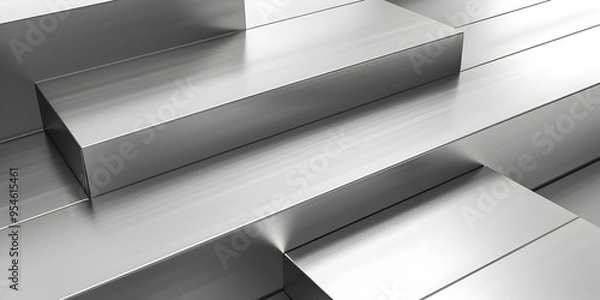 Fototapeta background of silver metal with reflection