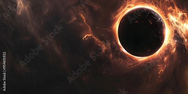 Obraz black hole, stars and clouds,3D illustration