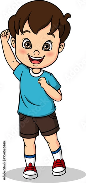 Obraz little boy celebrating