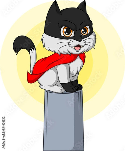 Obraz Cat with super hero costume
