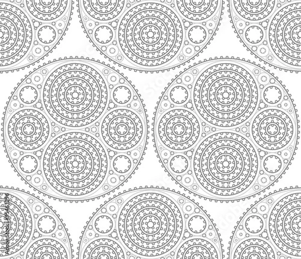 Fototapeta Abstract gears seamless pattern. Easy to use pattern added to swatch
