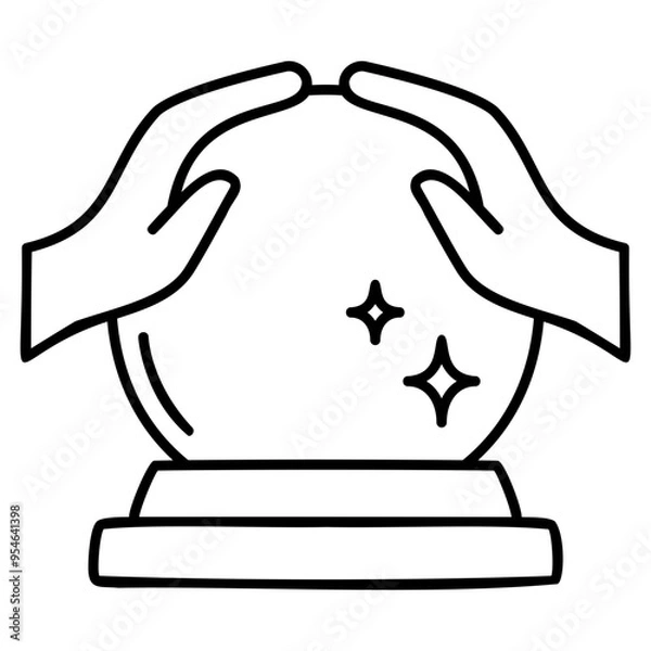 Obraz magic ball outline icon