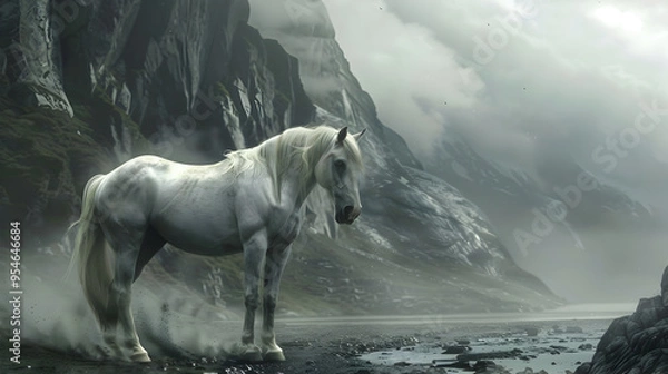 Obraz white horse in the snow