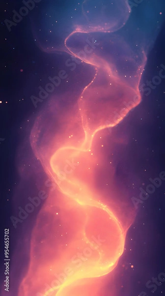 Fototapeta Abstract swirling nebula with glowing light.
