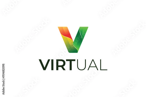 Obraz Letter v vector gradient unique creative logo