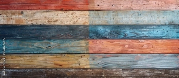 Obraz Wooden board painted for design or text Abstract colored wood. with copy space image. Place for adding text or design