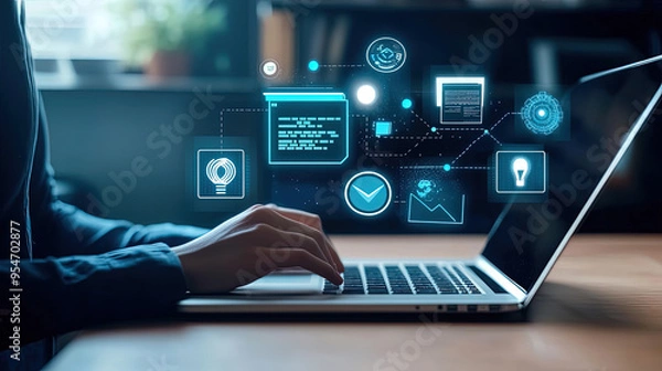 Fototapeta Empowering Knowledge: The Digital Learning Experience