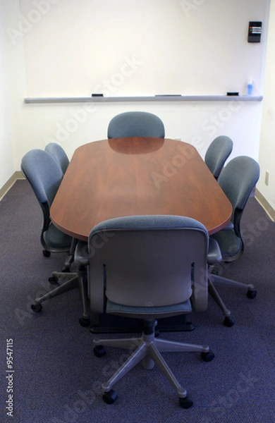 Fototapeta Meeting or conference table waiting for employees.