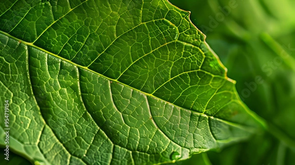 Fototapeta Green leaf closeup background