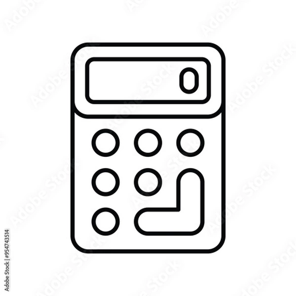 Fototapeta calculator line icon with white background vector stock illustration