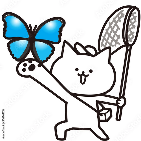 Fototapeta 加工ok　ねこ素材No.268 蝶