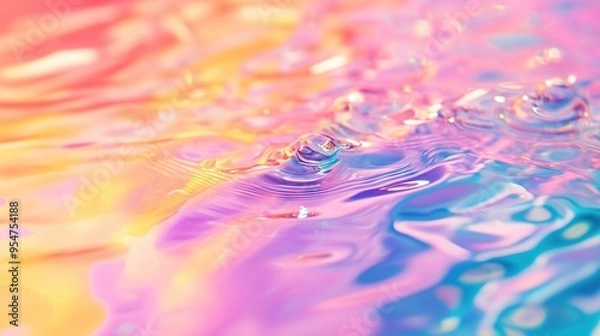 Fototapeta Grainy iridescent holographic gradient background.