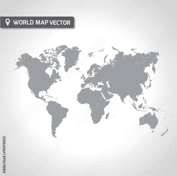 Fototapeta gray world map