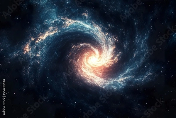 Fototapeta Huge Glowing Black Hole Surrounded by Stars