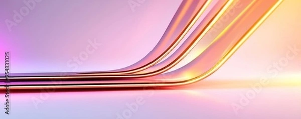 Fototapeta Bright gradient with cubist elements, abstract backdrop, modern and geometric