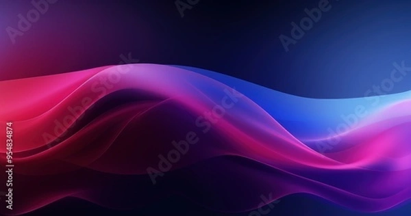 Fototapeta A vibrant, flowing abstract design featuring smooth gradients of pink, purple, and blue, ideal for backgrounds or digital art.