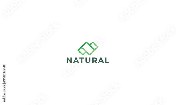 Obraz Creative and unique design green colour vector logo