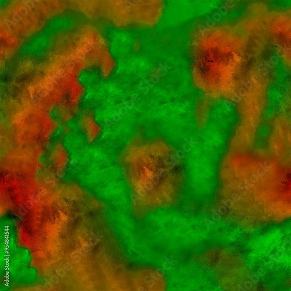 Fototapeta vibrant color green and orange seamless background, abstract tie dye pattern, wrapping, surface