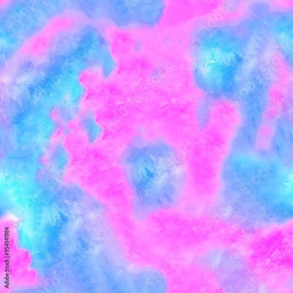 Fototapeta vibrant mixed colors hot pink and cyan seamless background, abstract tie dye pattern, wrapping, surface
