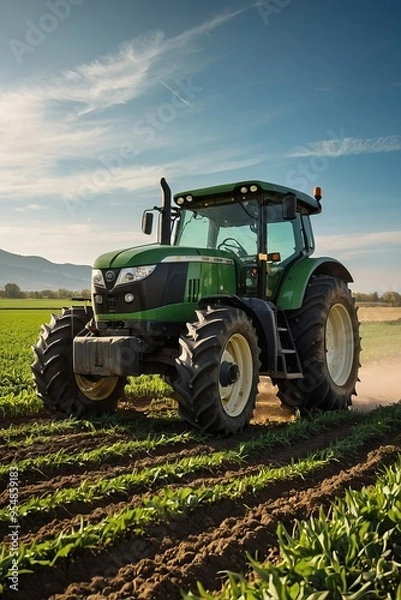 Fototapeta tractor in field