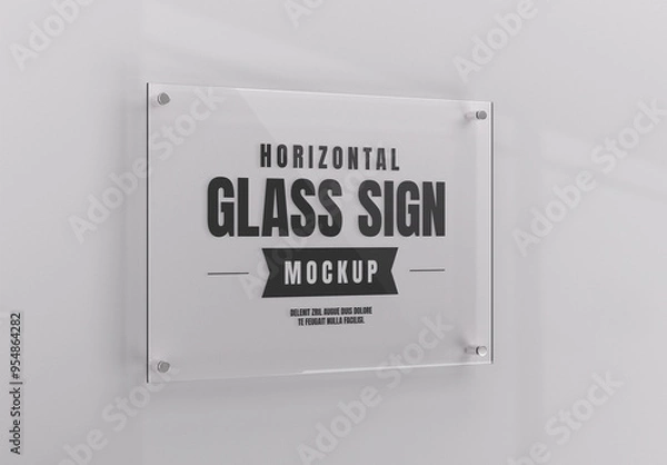 Obraz Horizontal Glass Sign Mockup