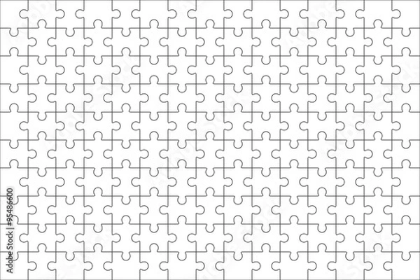 Fototapeta Jigsaw puzzle blank template 150 pieces