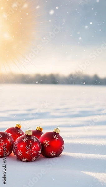 Fototapeta Christmas, background, copy space, Generative AI