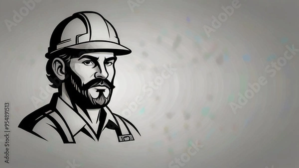 Fototapeta Labor day logo design with copy space on white background Happy Labour day banner wallpaper illustration