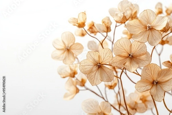 Fototapeta Elegant dried floral background created with Generative AI