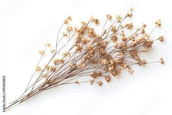 Fototapeta Elegant dried floral background created with Generative AI