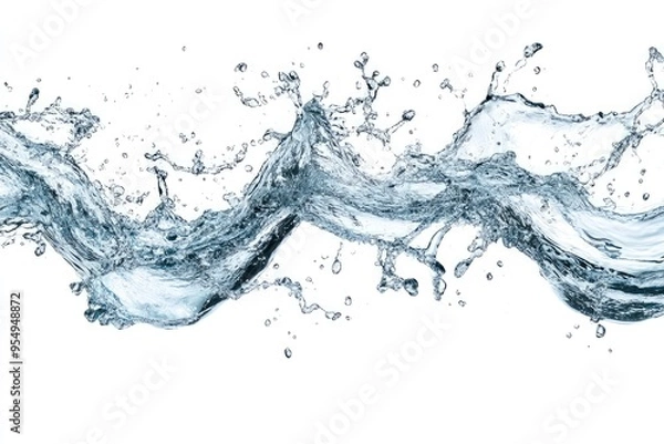 Fototapeta Twisted water splash isolated on white background , ai
