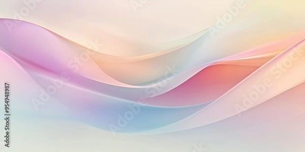 Fototapeta abstract background with smooth pastel-colored lines and light background