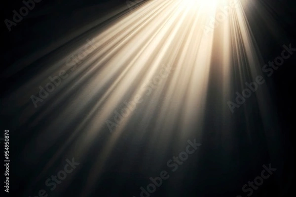 Fototapeta Sun Light Overlay. Sun rays overlay. Sun rays light isolated on black background, overlay design. transparent sunlight special lens light effect. abstract lens flare light over black background , ai