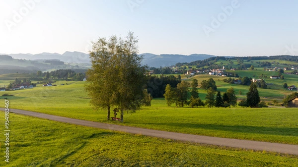 Obraz Oberreute im Allgäu in the German Alps at golden hour