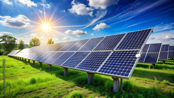 Obraz Solar panels against the background of sunlight