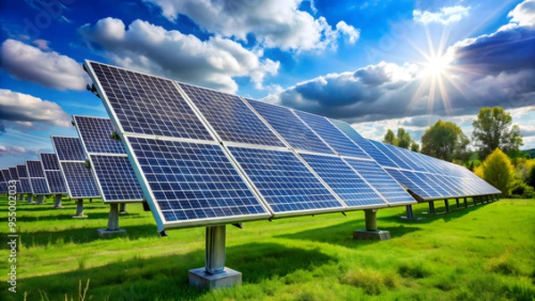 Obraz Solar panels against the background of sunlight