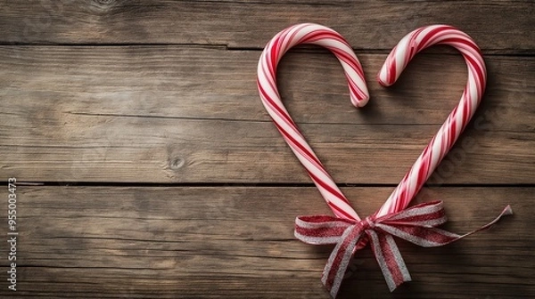 Fototapeta Heart-Shaped Candy Canes Arrangement