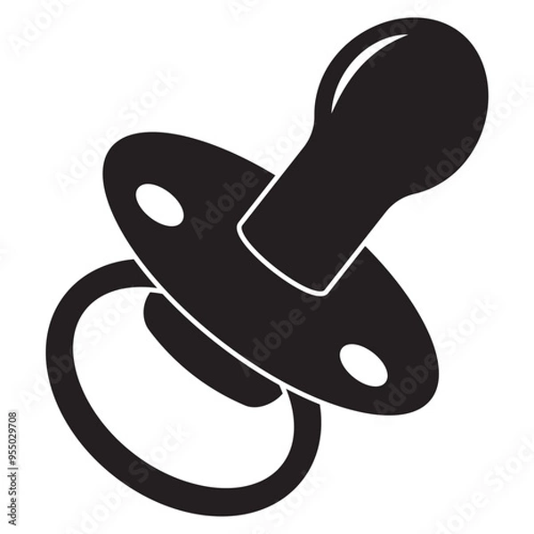 Fototapeta Pacifier editable stroke outline icon isolated on white background flat vector illustration.