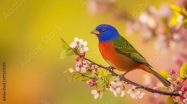 Fototapeta Colorful Bird on a Branch