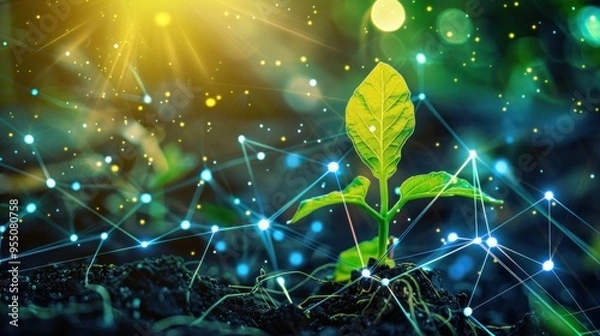 Obraz Young Sprout Growing Through