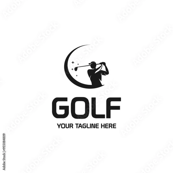 Obraz Golfer sports logo design - vector illustration, golfer golf sports emblem design. Suitable for your design need, logo, illustration, animation, etc.