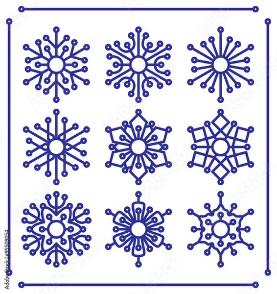 Obraz Set of snowflakes pattern