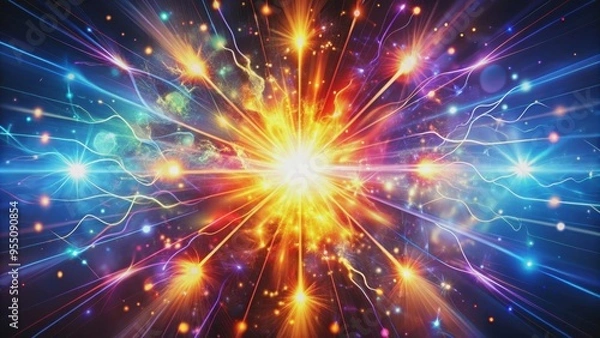 Obraz Vibrant and dynamic spark conceptual image with glowing lights and a sense of energy and excitement, spark, energy