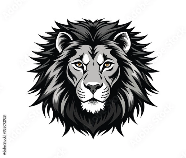 Obraz Lion head silhouette vector 