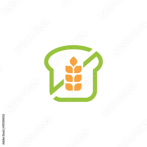 Obraz wheat bread simple sleek creative geometric modern logo design