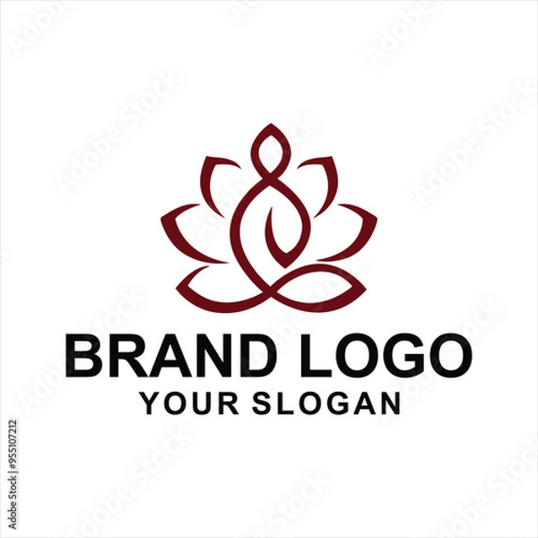 Obraz lotus buddha logo vector illustration