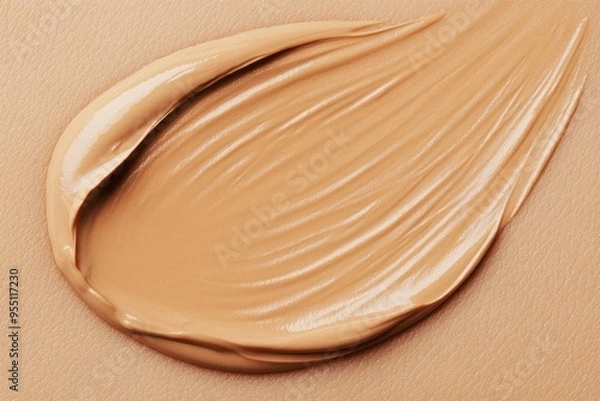 Fototapeta Foundation spreading smoothly across the skin, close-up, perfect coverage, skin perfection, makeup texture