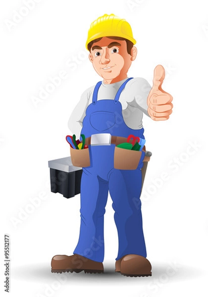 Obraz handy man construction worker thumb-up